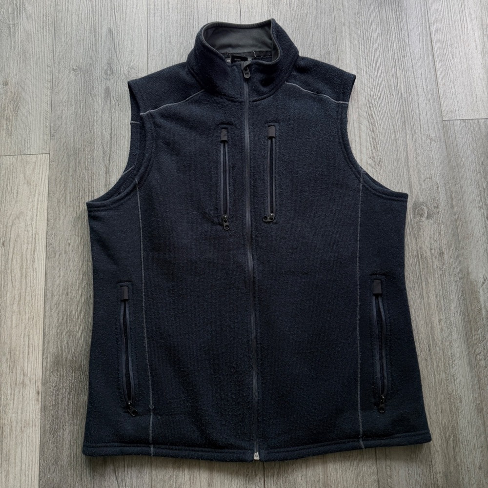 Kuhl Interceptr Vest Mens L Black Fleece Full Zip 4 Pockets Hiking Outdoor